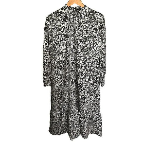 Mango Ruffle Printed Dress Size 6 Ecru NWOT - Picture 2 of 9